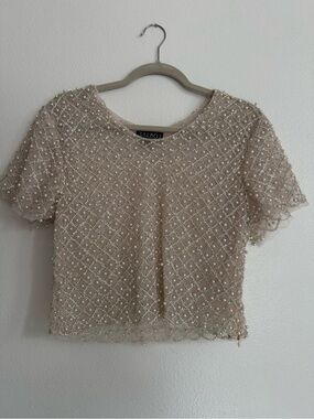 Balboa Blush Beaded Crop Top